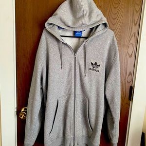 Mens Adidas 2XL zip hoodie in all gray